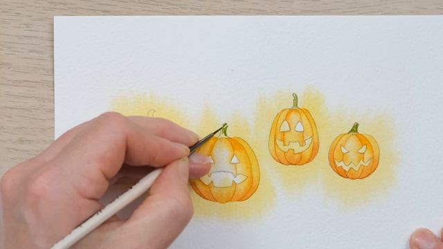 How to Paint a Watercolour Pumpkin | Halloween Jack-o'- Lanterns смотреть онлайн