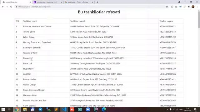 Laravel 8.x. Laravelga Bootstrap ulash, Pagination || 15-dars смотреть онлайн