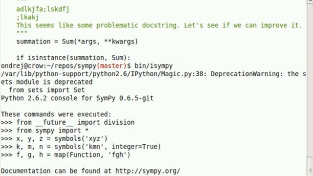some terminal test with sympy смотреть онлайн