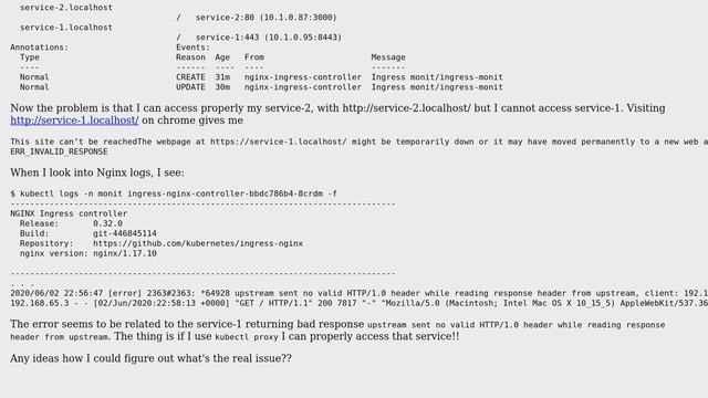 ingress nginx upstream sent no valid HTTP/1.0 header while reading response header from upstream смотреть онлайн