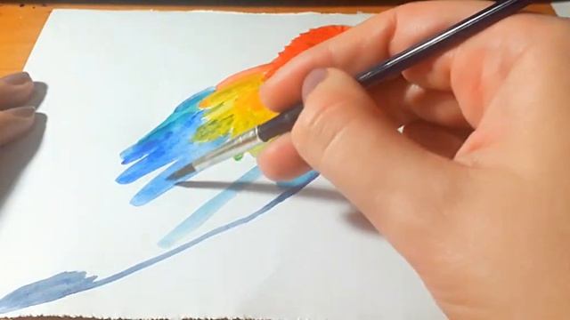 Parrot. Как рисовать акварелью. Попугай. Для новичков. смотреть онлайн