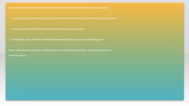 Firebase Authentication and Django/Djangae смотреть онлайн
