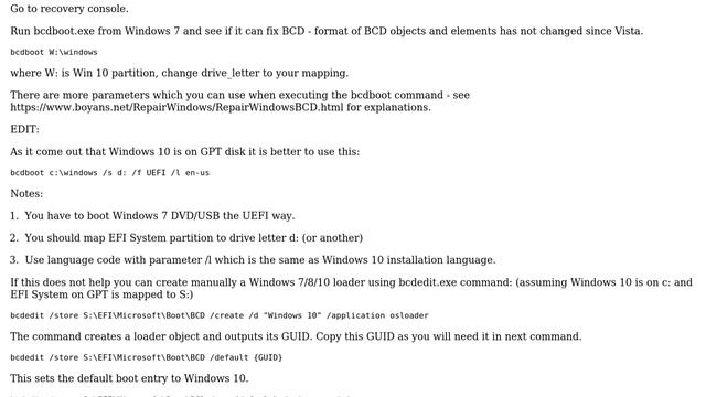 Use Windows 7 installation disk to fix Windows 10 BCD (2 Solutions!!) смотреть онлайн