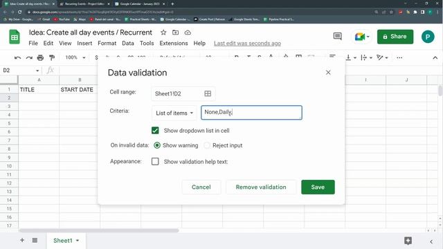 Create Recurring Calendar Events from Google Sheets смотреть онлайн