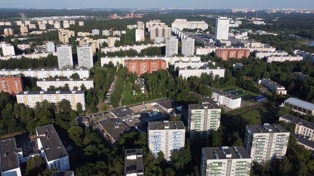 Зеленоград с воздуха, старый город смотреть онлайн