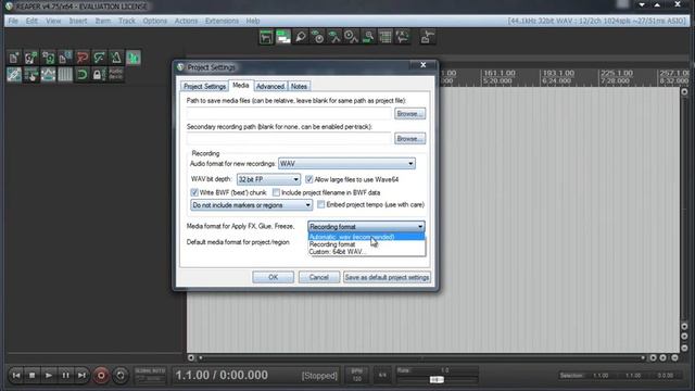 Изучаем программу Reaper (часть6) Настройки проекта смотреть онлайн