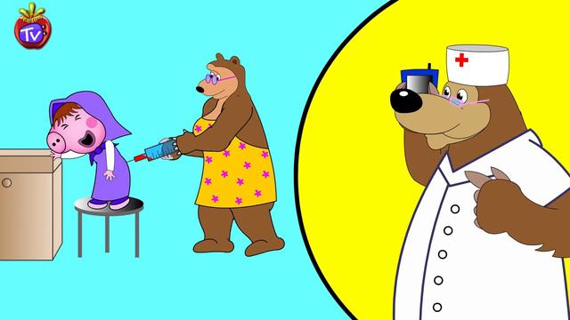 Cartoon For Kids - Five Little Piggies(Masha) Jumping On The Bed | 5 Little Masha Jumping On The