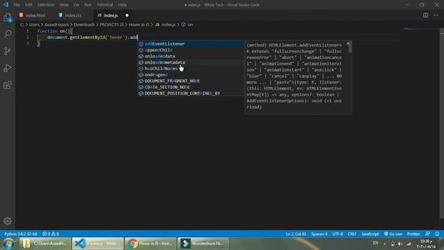 How To Design & Create Project [ Hover on Text Using JS ] in Javascript смотреть онлайн