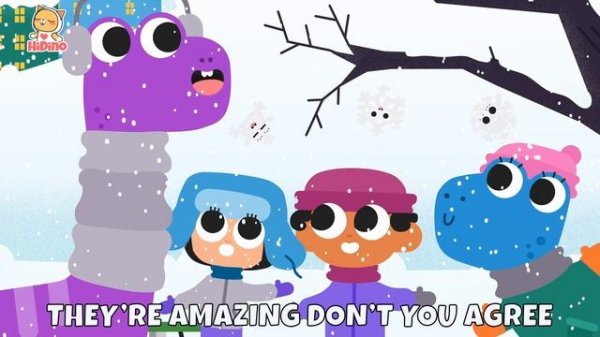 The Snow Song | Little snowflakes are falling and falling | HiDino Kids Songs