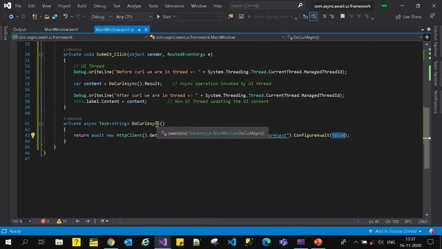 Async await configureawait in wpf ui. смотреть онлайн