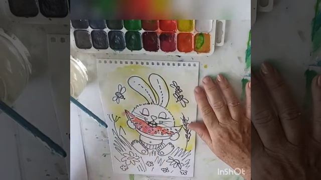 21.07.2020. Акварель. Мы едим арбуз. 6-10 лет смотреть онлайн