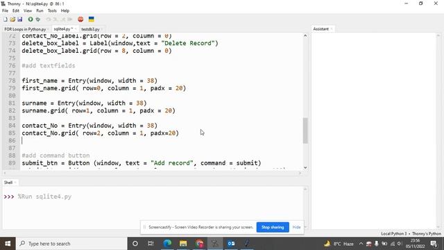 Tkinter and Sqlite - Contact List App - Lesson 5 - Deleting records from Database смотреть онлайн