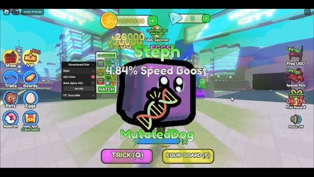 [FREE LIMITED UGC] Hoverboard Simulator Script • Infinite Coins • Auto Spin [Roblox] смотреть онлайн