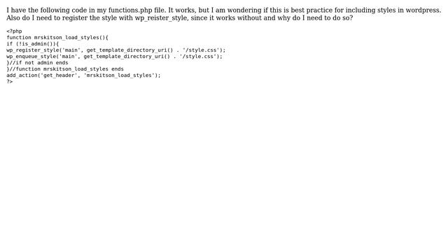 Wordpress: Proper use of wp_enqeue_style смотреть онлайн