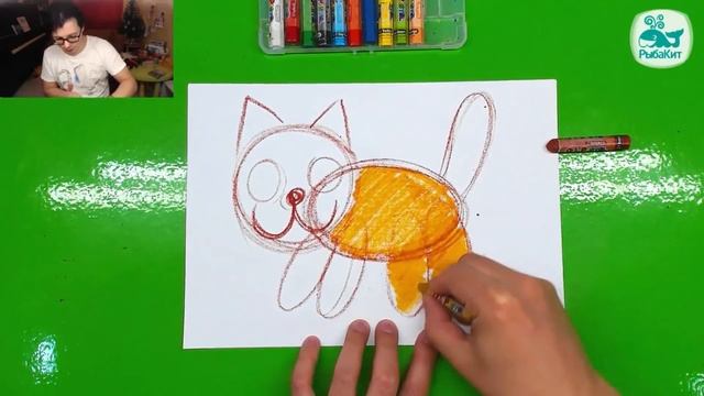 Как нарисовать КОШКУ с ребенком от 2 лет смотреть онлайн