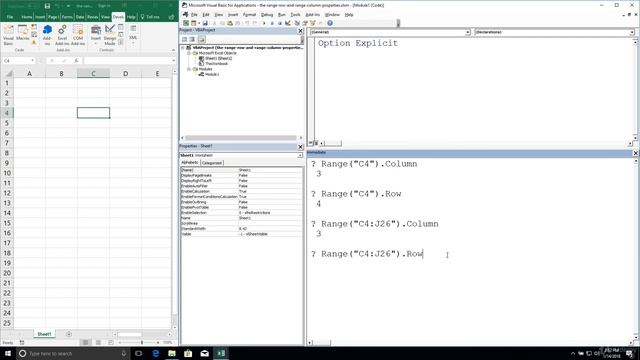 Excel VBA Programming - Range References | 13 - The Range Row and Range Column Properties смотреть онлайн