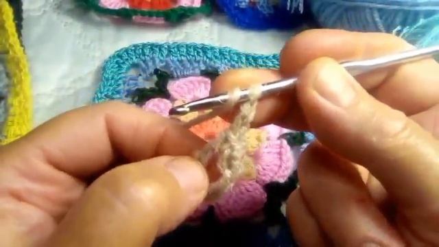 Вяжем вместе плед крючком. смотреть онлайн