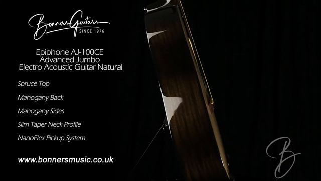 Epiphone AJ 100CE Advanced Jumbo Electro Acoustic Guitar Natural смотреть онлайн