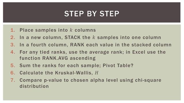 Statistics 101: Nonparametric Methods, Kruskal-Wallis Test in Excel смотреть онлайн