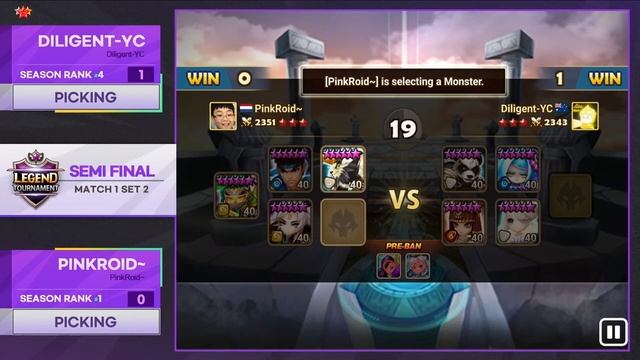 PinkRoid~ vs DILIGENT. Legend Tournament Season 24 in Summoners War смотреть онлайн