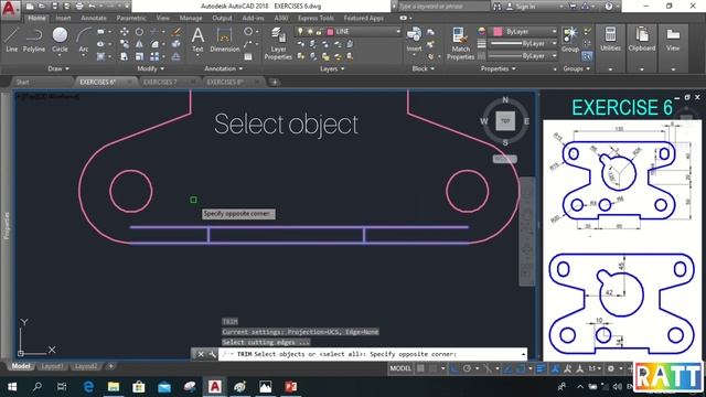 AUTOCAD 2DEXERCISE 6 смотреть онлайн