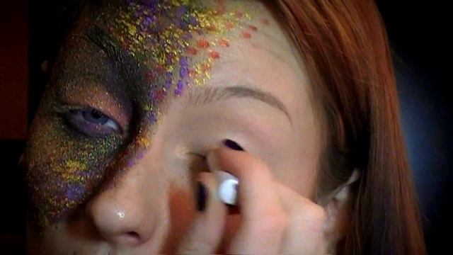 Splatter Color Burst Explosion Makeup / Creative Abstract Make-up Tutorial смотреть онлайн