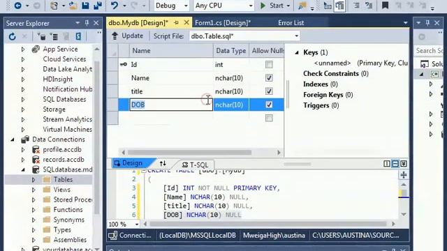 C# how to create sql database and comply in Microsoft Visual Studio 2017 смотреть онлайн
