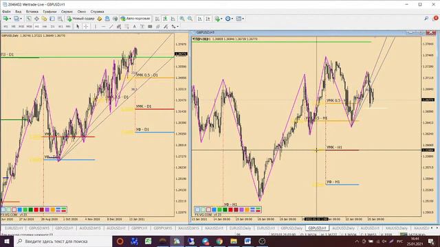 Обзор EUR/USD, GBP/USD, AUD/USD, Gold на 25.01.2021 смотреть онлайн