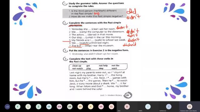 English Sec 1A Simple past negative смотреть онлайн