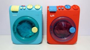 Two Toy Washing Machines Smart and Zanussi Running at the same time