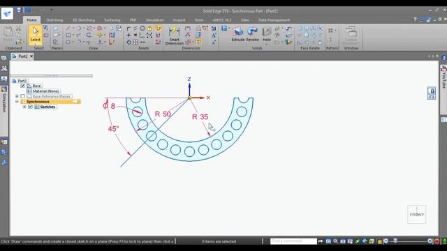 Basic Sketch Drawing for Beginners in SOLID EDGE||Tutorial 04||With Subtitles смотреть онлайн