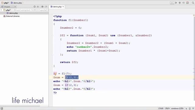 The Clodure use Keyword in PHP смотреть онлайн