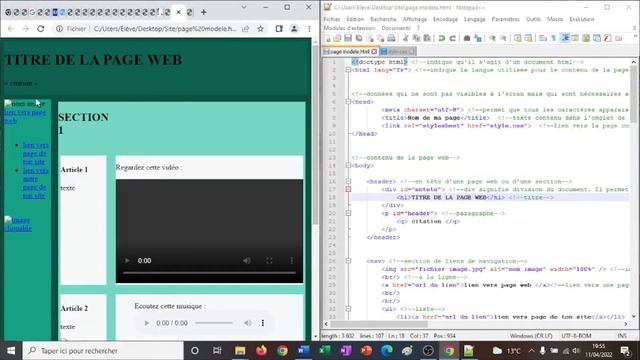 Utiliser Notepad ++ pour créer et ouvrir des fichiers html et css смотреть онлайн