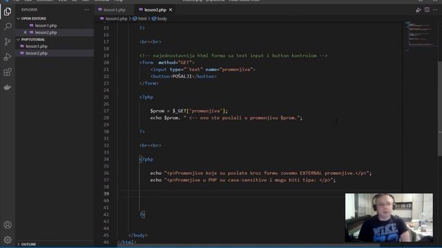 PHP - 3. Promenjive u PHP, dodeljivanje unosa sa HTML forme, GET metod i šaljemo projekat na GitHub смотреть онлайн