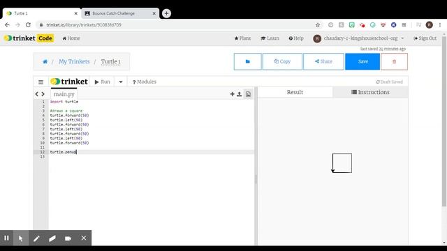 Y6 Python Turtle Lesson 1 Video 4 смотреть онлайн
