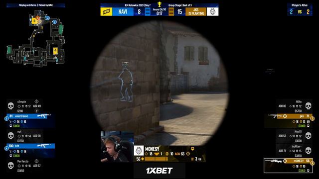 МОНЕСИ ПОКАЗАЛ КАК НАДО ЗАБИРАТЬ КАРТУ | КЛАТЧ m0NESY 1vs2 AWP смотреть онлайн