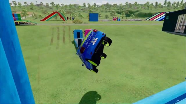 DACIA, VOLSKWAGEN, FORD, BMW COLOR POLICE CARS TRANSPORTING WITH TRUCKS - BeamNG.drive смотреть онлайн