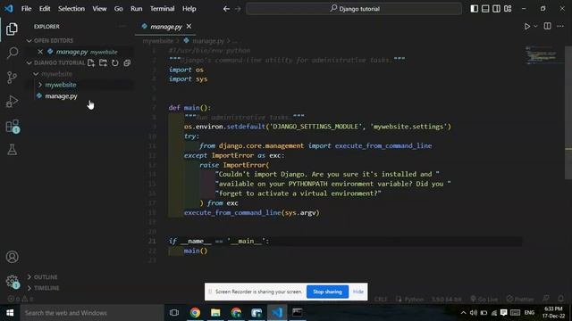 Django Installation & Getting Started |Creating Our First Django Project Python Django Tutorials #2 смотреть онлайн