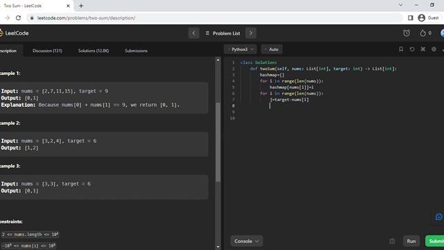 1 Two Sum LeetCode solutions смотреть онлайн