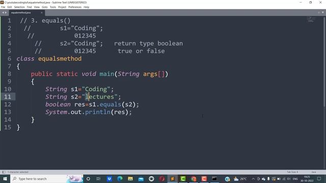 String Methods Part 2,equals vs equalsIgnoreCase() Method,Java Tutorials For Beginners With Example смотреть онлайн