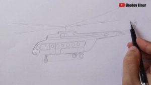 Как нарисовать Вертолёт Ми-8 поэтапно