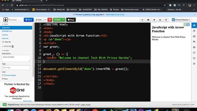 6.Javascript tutorials - Arrow Function in Javascript смотреть онлайн