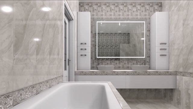 Дизайн интерьера ванной комнаты. Керамическая плитка от фабрики Ape Ceramica смотреть онлайн