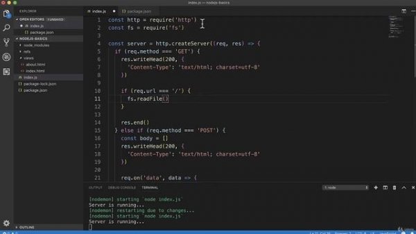 Полное руководство Node.JS. Урок 15. Web сервер с HTML страницами