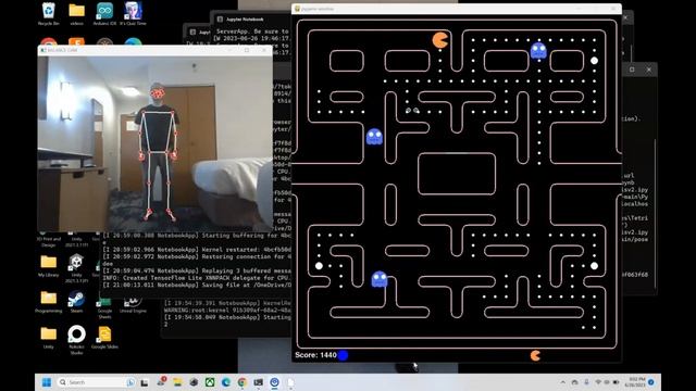 Pacman with Google Mediapipe смотреть онлайн