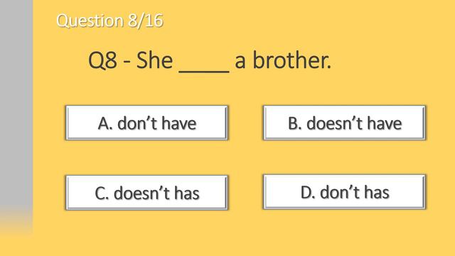 Present Simple Quiz Can you score 16/16? смотреть онлайн