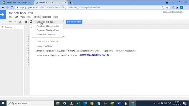 Send data from Excel to Google Sheet via VBA & Google App script смотреть онлайн
