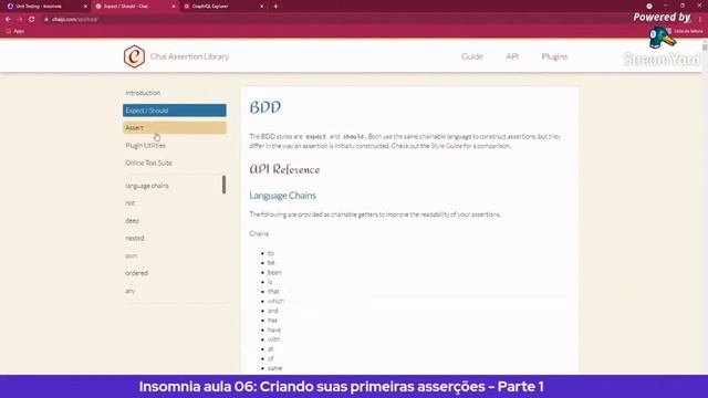 Aprendendo a Utilizar chai.js em Teste no Insomnia | Aula 06 смотреть онлайн