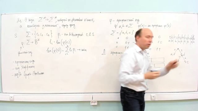 ДМ 1 курс - 7 лекция - коды, префиксные коды, алгоритм Хаффмана, неравенство Крафта-МакМиллана смотреть онлайн