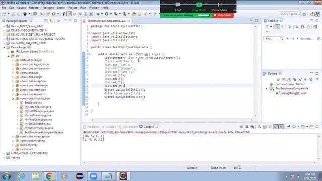 SORTING COLLECTIONS USING Comparable and Comparator interface in Java by NiteenSir iCons смотреть онлайн
